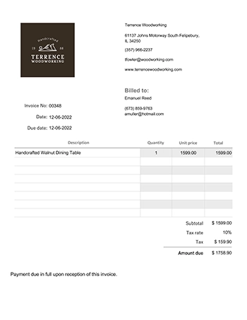Here are some invoice templates created by FreeLogoDesign